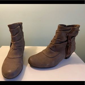 Brown leather boots
